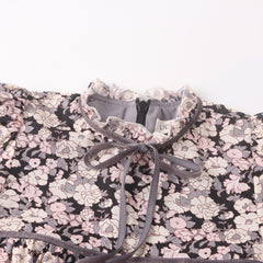 LIMONANA VELVET PETALS FRONT TIE DRESS