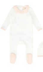 BEBE JOLEE STRIPE COLLAR MONOGRAM FOOTIE