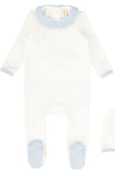BEBE JOLEE STRIPE COLLAR MONOGRAM FOOTIE