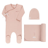 ElYS&CO. 3PC ORGANIC LITTLE ONE FOOTIE+BEANIE+BLANKET SET