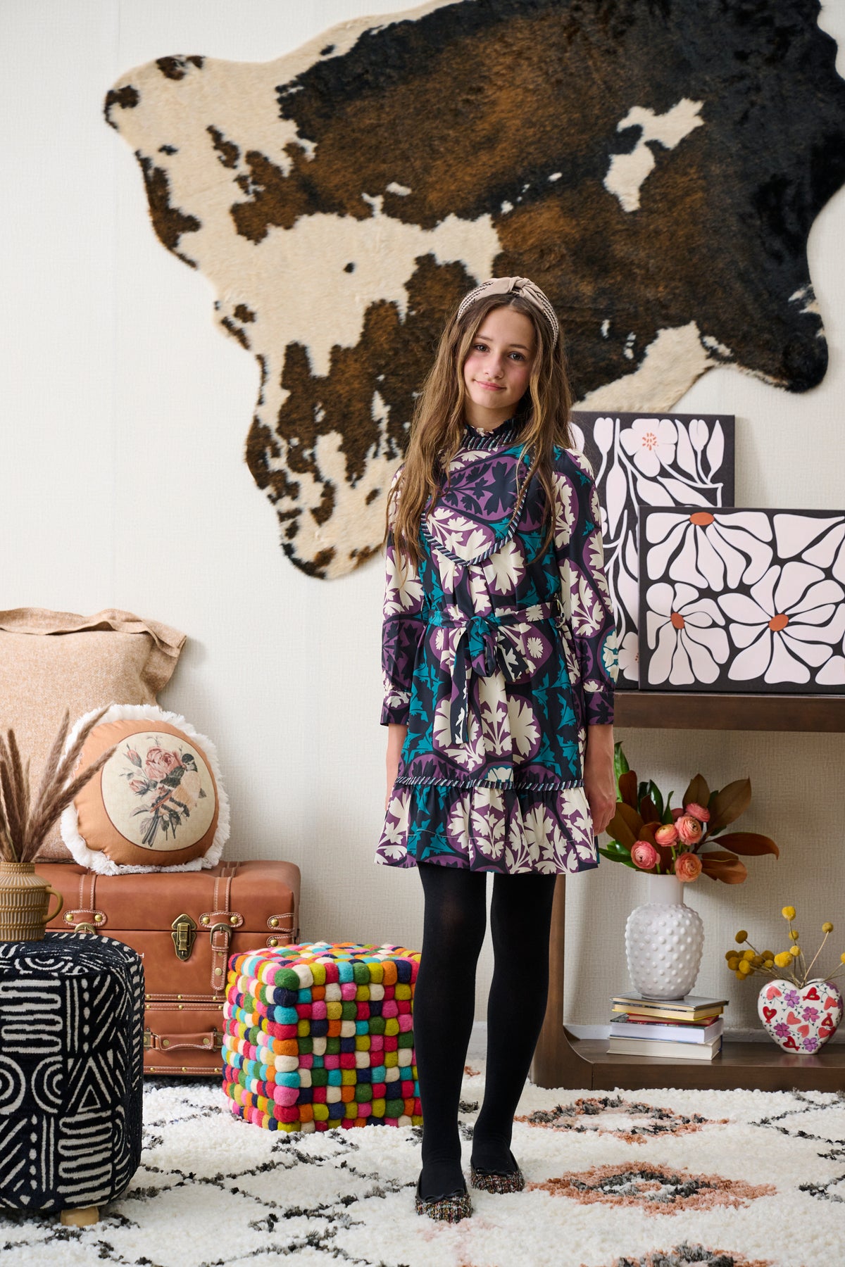 PORTER PRINTED TIE BELT DRESS