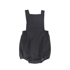 BACE COLLECTION 2PC CROCHET CARDIGAN WITH STRIPED BUBBLE ROMPER