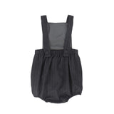 BACE COLLECTION 2PC CROCHET CARDIGAN WITH STRIPED BUBBLE ROMPER