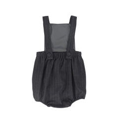 BACE COLLECTION 2PC CROCHET CARDIGAN WITH STRIPED BUBBLE ROMPER