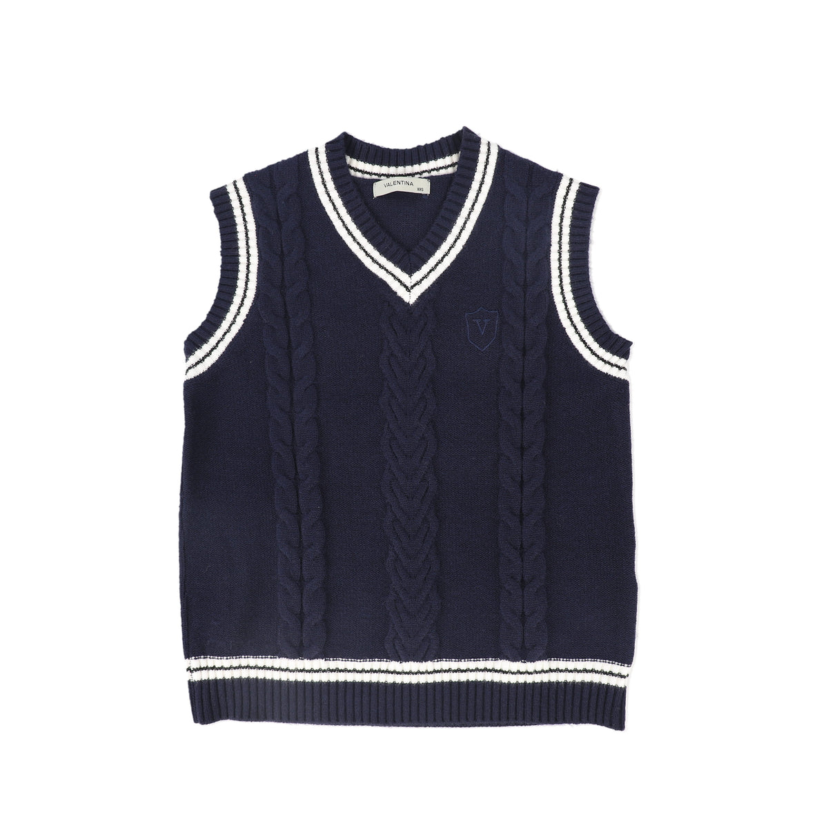 VALENTINA CABLE KNIT FLOWER VEST