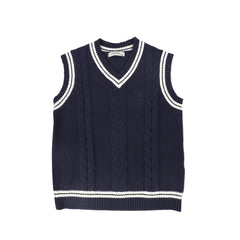 VALENTINA CABLE KNIT FLOWER VEST