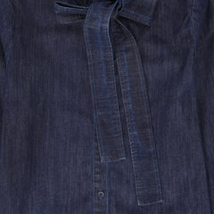 VALENTINA CHAMBRAY TIE NECK BLOUSE