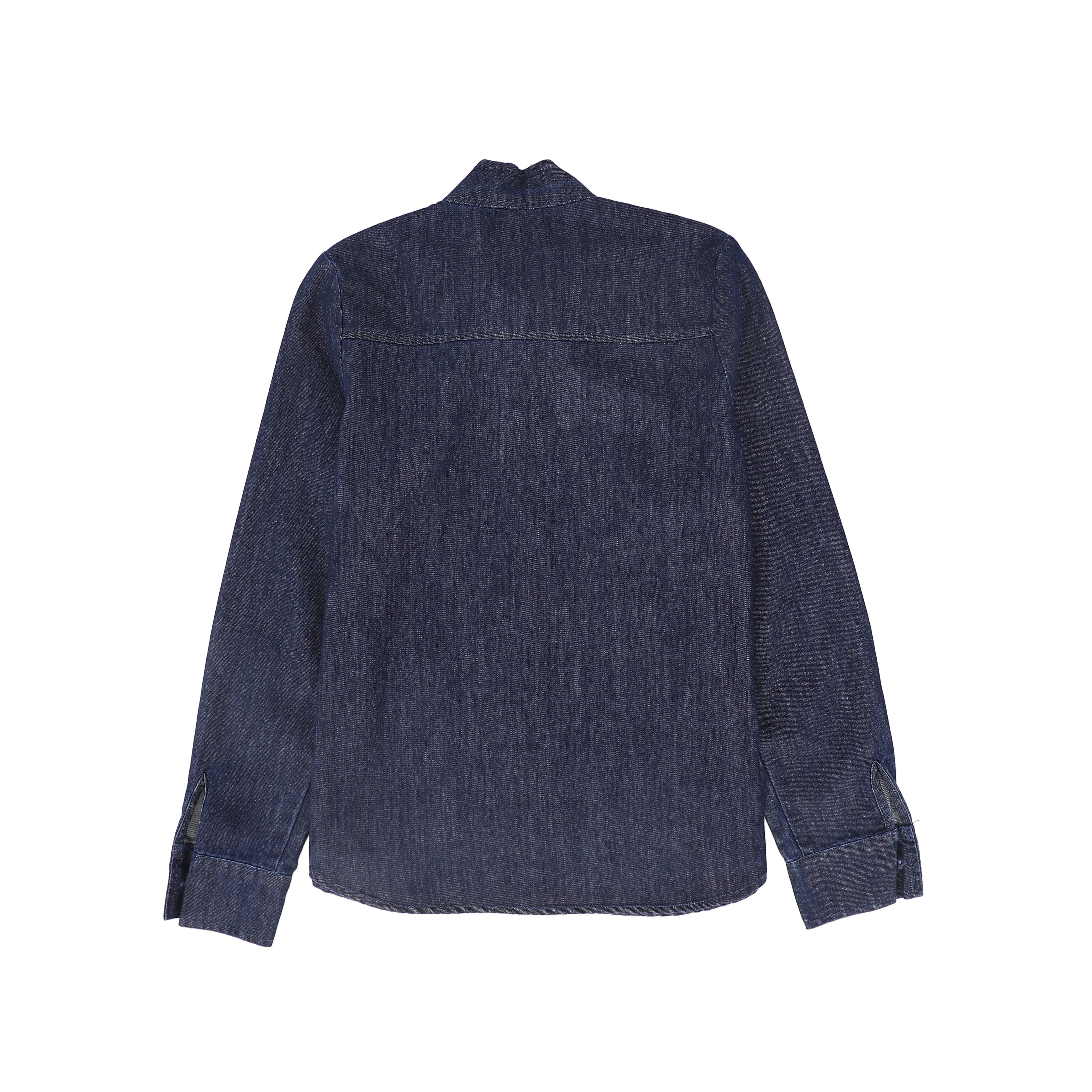 VALENTINA CHAMBRAY TIE NECK BLOUSE