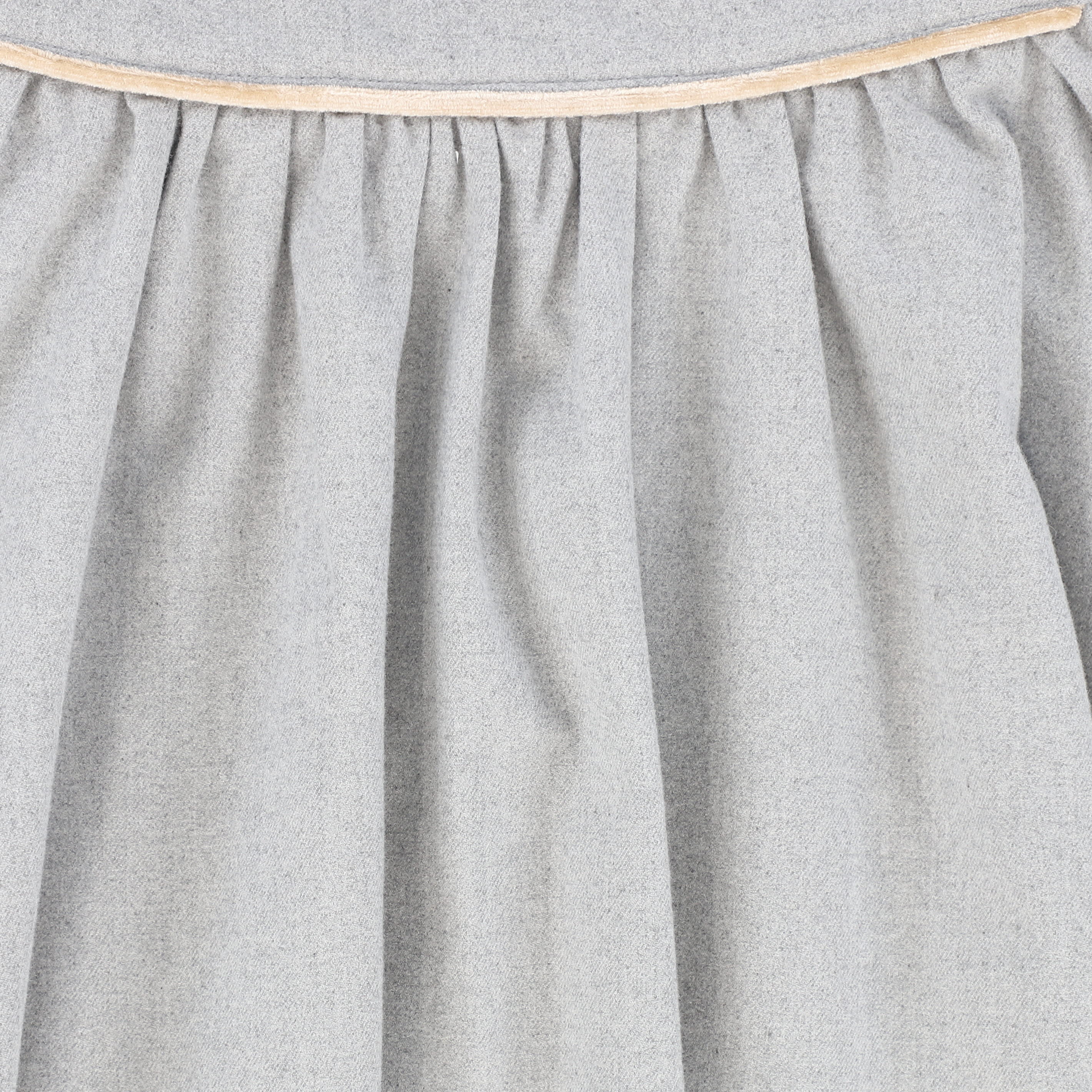 BAMBOO 2PC RUFFLE KNECK SWEATER WITH WOOL PIPED SKIRT