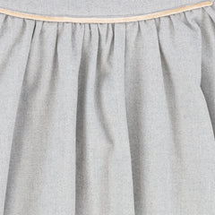 BAMBOO 2PC RUFFLE KNECK SWEATER WITH WOOL PIPED SKIRT