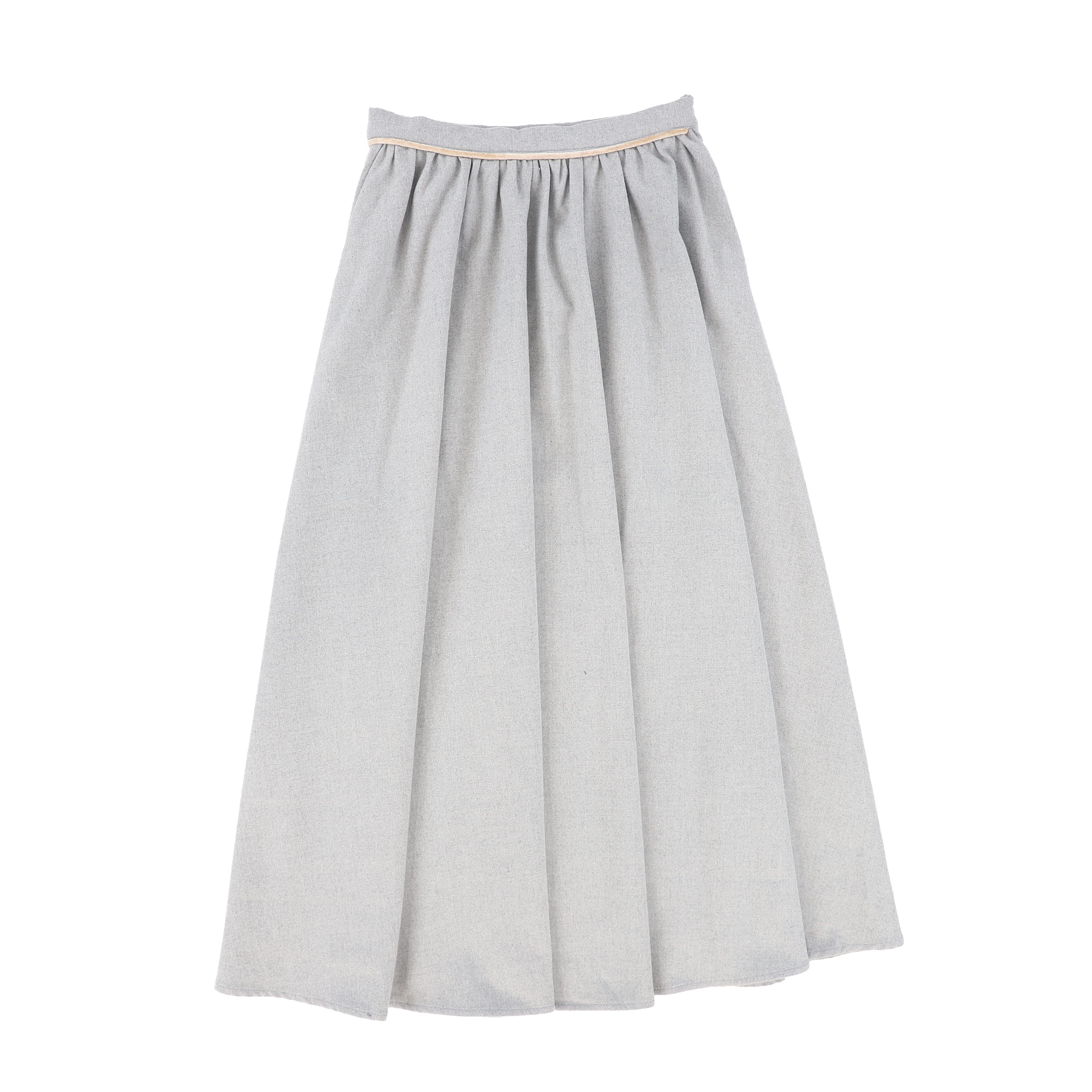 BAMBOO 2PC RUFFLE KNECK SWEATER WITH WOOL PIPED SKIRT