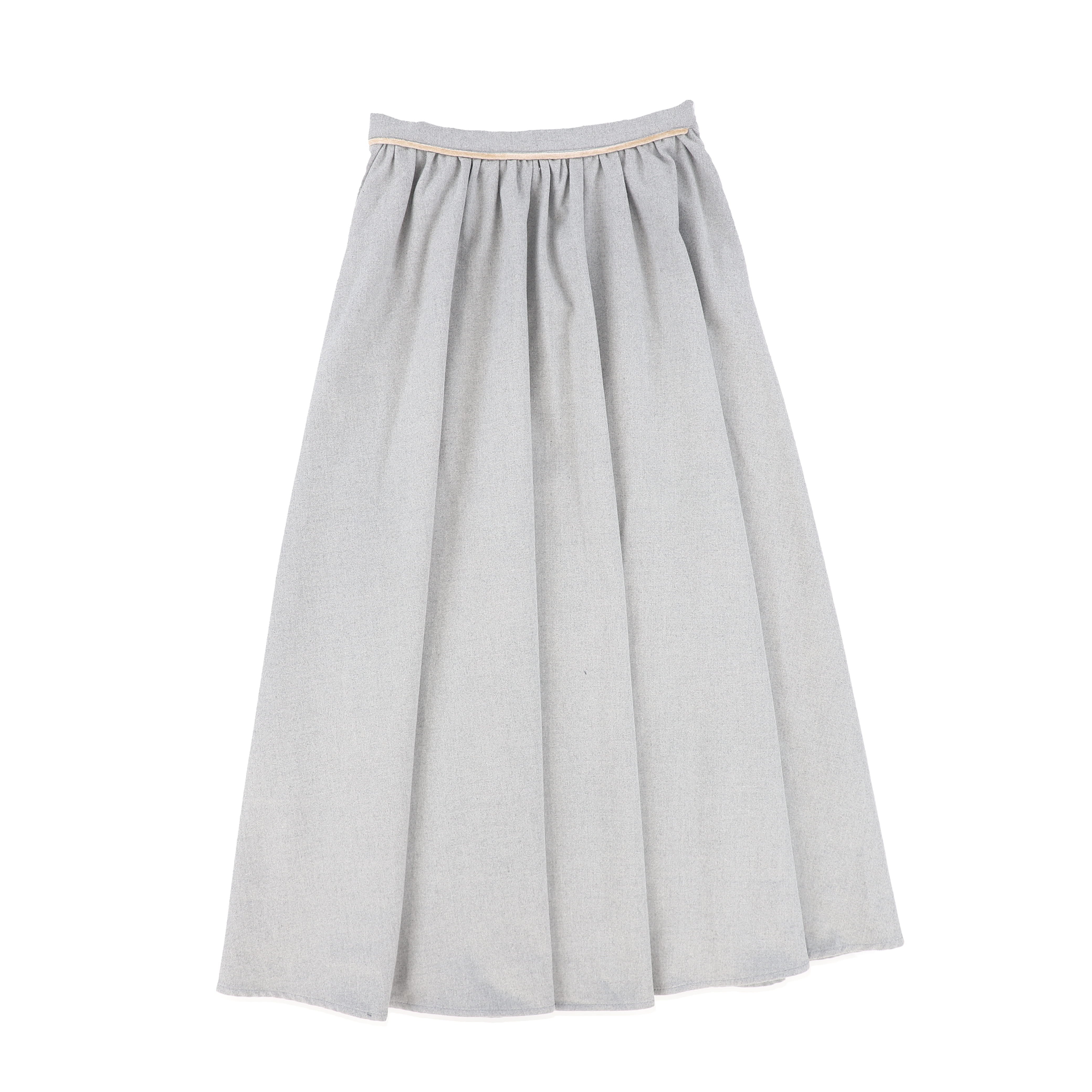BAMBOO 2PC RUFFLE KNECK SWEATER WITH WOOL PIPED SKIRT