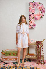 PORTER EYELET TRIM BUTTON DOWN DRESS