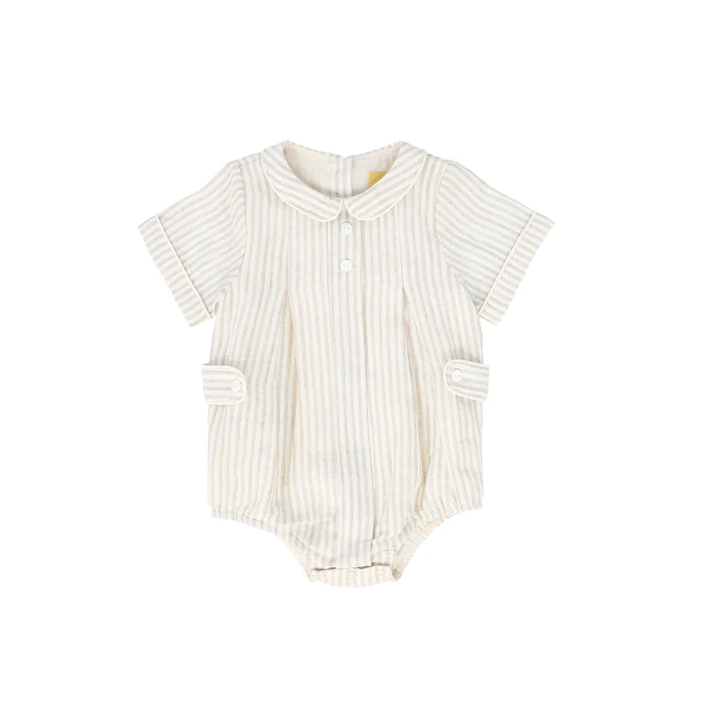 LE BOURDON LINEN PLEAT ROMPER