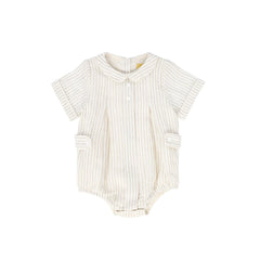 LE BOURDON LINEN PLEAT ROMPER