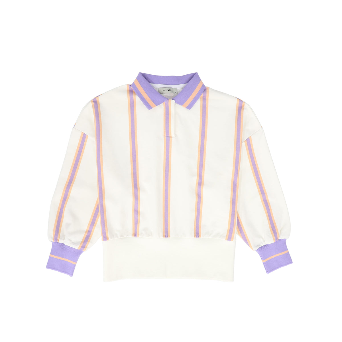 VALENTINA STRIPE POLO SWEATSHIRT