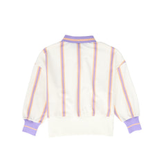 VALENTINA STRIPE POLO SWEATSHIRT