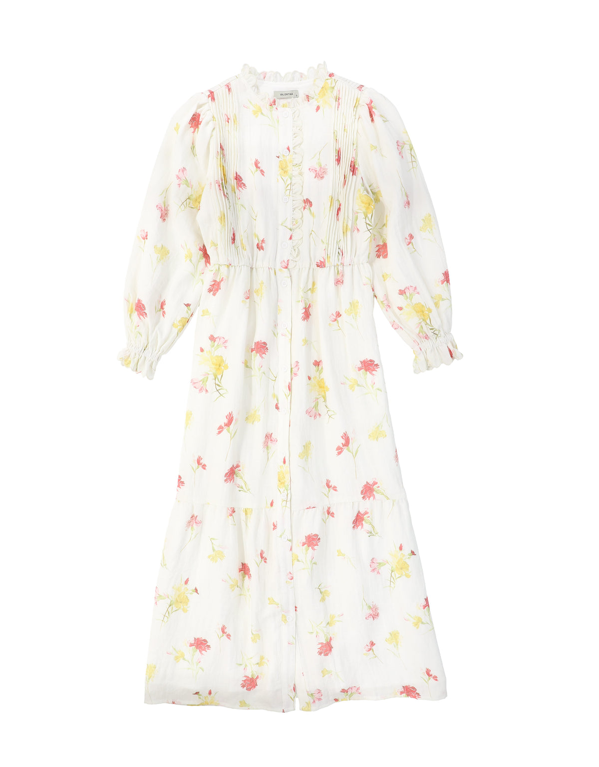VALENTINA PETITE FLORAL PUFF SLEEVE DRESS