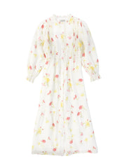 VALENTINA PETITE FLORAL PUFF SLEEVE DRESS