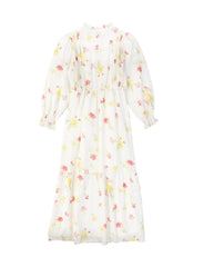 VALENTINA PETITE FLORAL PUFF SLEEVE DRESS
