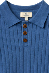 COPENHAGEN COLORS RIB KNIT POLO