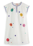 SCOTCH & SODA FLOWER EMBROIDERED KAFTAN DRESS