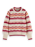 SCOTCH & SODA FLUFFY MULTI STRIPE PULLOVER SWEATER