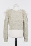 TWINSET KNIT SWEATER WITH RUFFLE TULLE