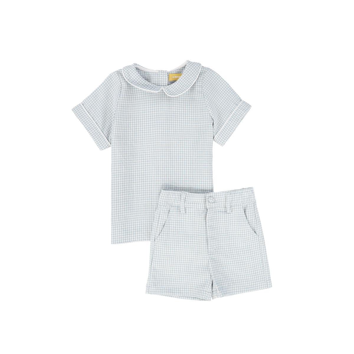 LE BOURDON 2PC LINEN PIPED COLLAR SET