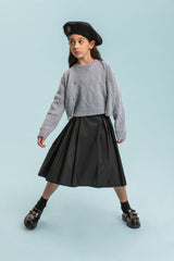ELIZABETH  FRANCHI SIDE PLEATED MIDI SKIRT