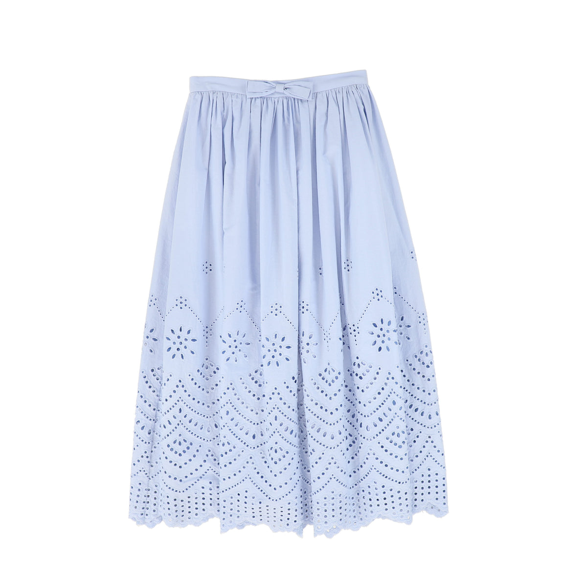 VALENTINA EYELET DETAIL MIDI SKIRT