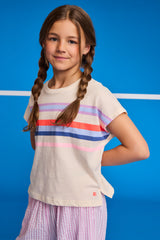 AO 76 STRIPE PRINT BO TSHIRT