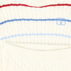 BAMBOO 2PC STRIPED CABLE KNIT SWEATER SET