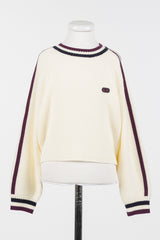 TWINSET STRIPE ON SLEEVE AND COLLAR CREWNECK SWEATER
