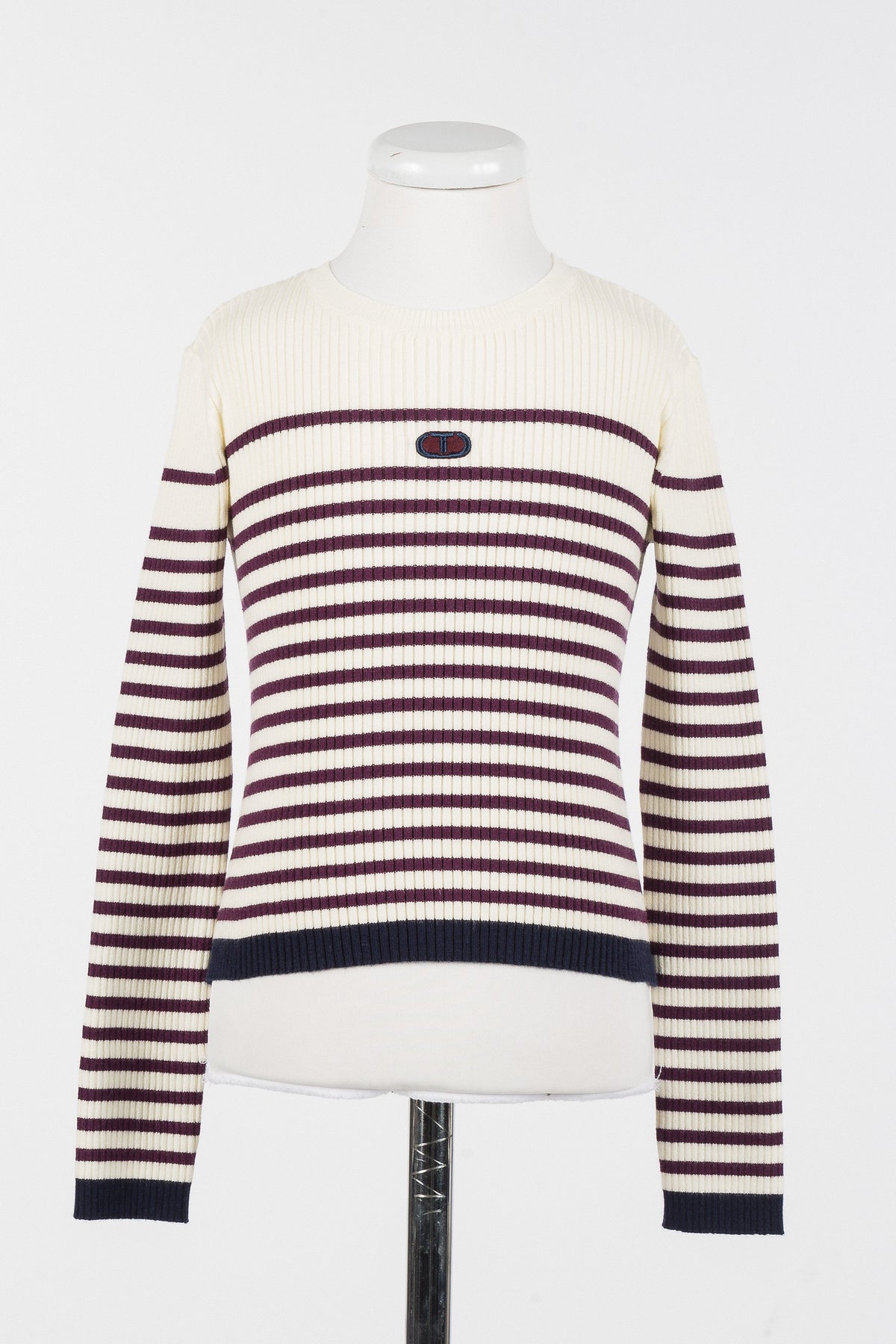 TWINSET STRIPED CREWNECK SWEATER