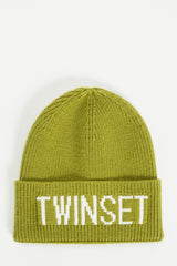 TWINSET LOGO KNIT BEANIE