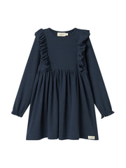 MARMAR RUFFLE RIBBED LONG SLEEVE DIKTE DRESS