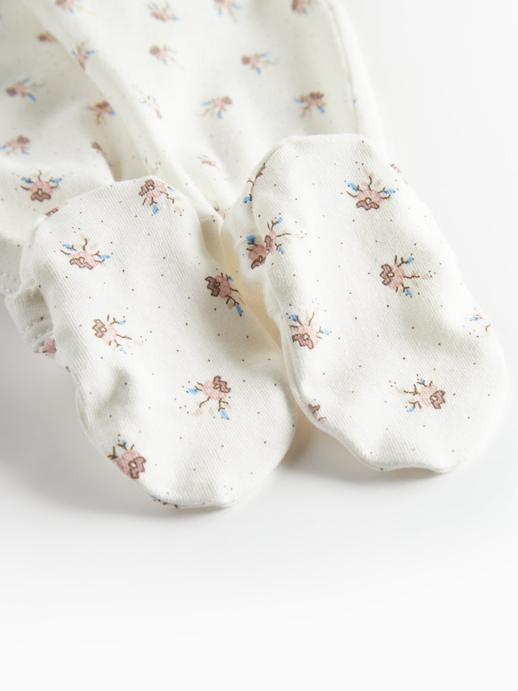 MARMAR 2PC LITTLE TULIP RUBETTA PRINT SIDE TIE SNAP WITH AIKO HAT