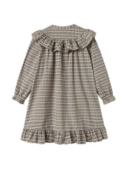 MARMAR BUTTON UP RUFFLE PLAID DRESS
