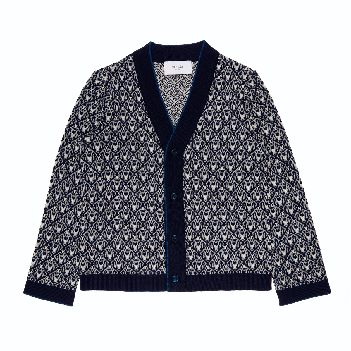 PAADE MODE NOEL PRINT WOOL CARDIGAN