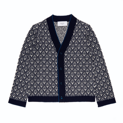 PAADE MODE NOEL PRINT WOOL CARDIGAN
