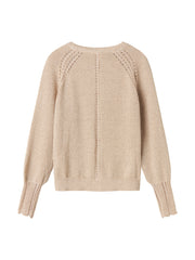 MARMAR KNIT EYELET TRIM DETAIL CARDIGAN