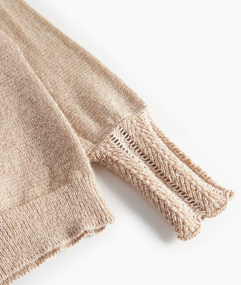 MARMAR KNIT EYELET TRIM DETAIL CARDIGAN
