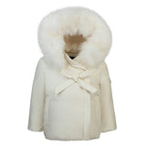 PRAMIE FUR TRIM WITH BOW JACKET