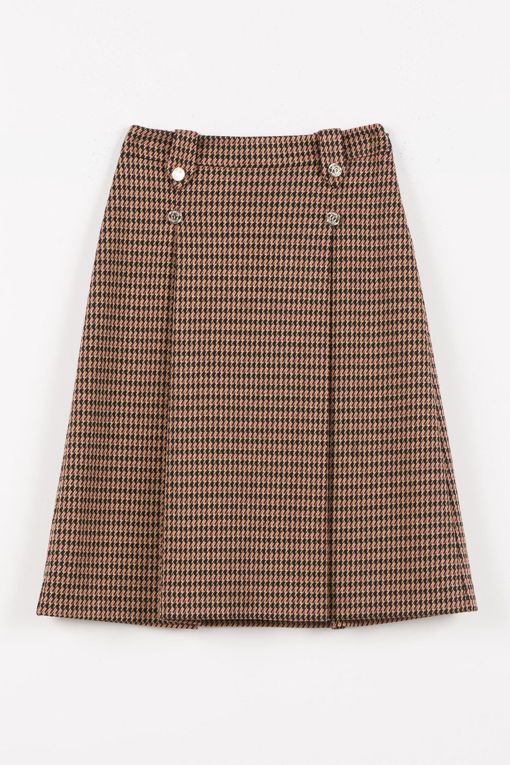 TWINSET PIED DE POULE MILANI KNIT MIDI SKIRT