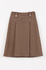 TWINSET PIED DE POULE MILANI KNIT MIDI SKIRT