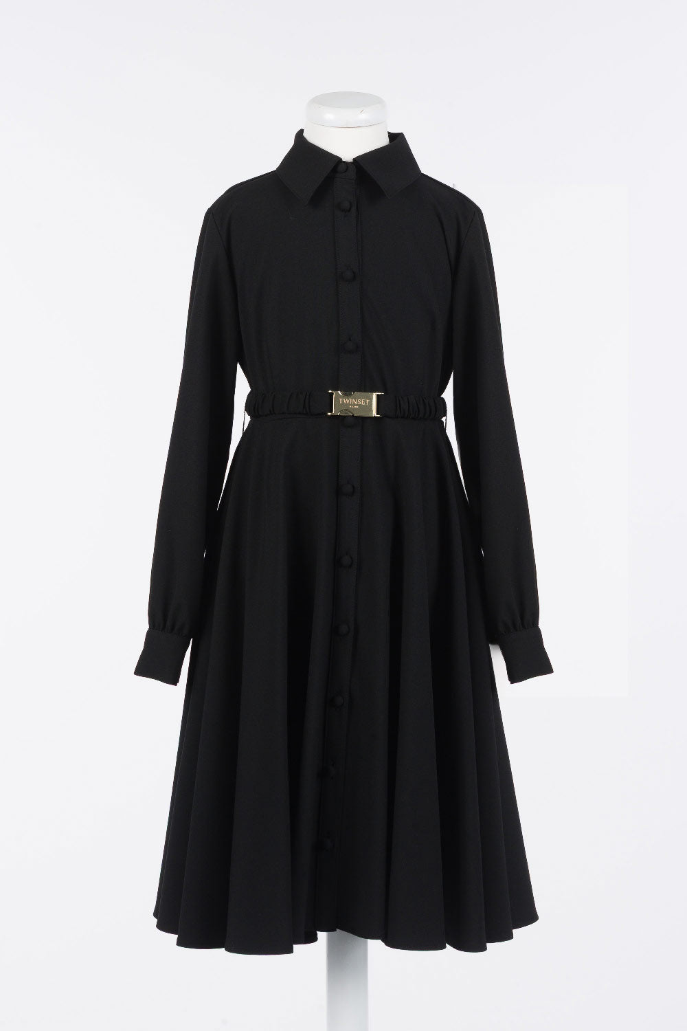 TWINSET LOGO BELT FLANNEL DRESS