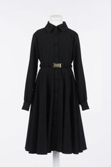 TWINSET LOGO BELT FLANNEL DRESS