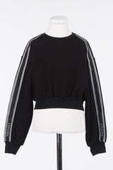 TWINSET STRIPE ON SLEEVE CREW NECK SWEATSHIRT