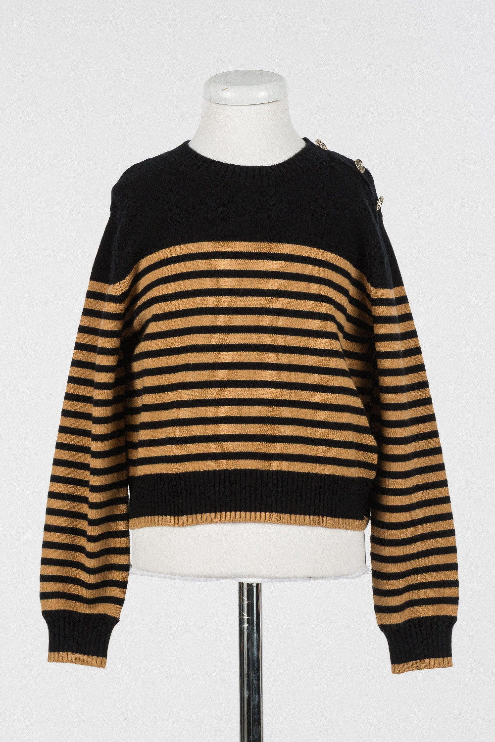 TWINSET STRIPE KNIT CREWNECK SWEATER